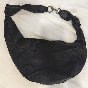 Free People Black Leather Hobo bag